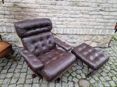 Vintažinis mid century odinis poilsio fotelis - nuotraukos Nr. 32