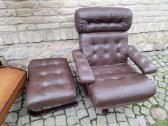 Vintažinis mid century odinis poilsio fotelis - nuotraukos Nr. 37