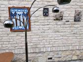 Vintažinis mid century juodo chromo toršeras