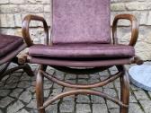 Vintažinis mid century ratango fotelis su pakoju - nuotraukos Nr. 2