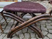 Vintažinis mid century ratango fotelis su pakoju - nuotraukos Nr. 7