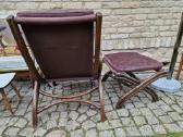 Vintažinis mid century ratango fotelis su pakoju - nuotraukos Nr. 14