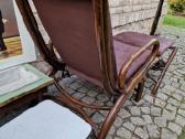 Vintažinis mid century ratango fotelis su pakoju - nuotraukos Nr. 16