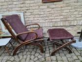 Vintažinis mid century ratango fotelis su pakoju - nuotraukos Nr. 17