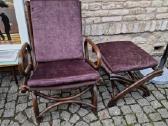 Vintažinis mid century ratango fotelis su pakoju - nuotraukos Nr. 19