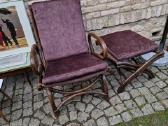 Vintažinis mid century ratango fotelis su pakoju - nuotraukos Nr. 21