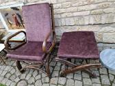Vintažinis mid century ratango fotelis su pakoju - nuotraukos Nr. 26