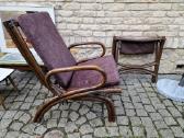 Vintažinis mid century ratango fotelis su pakoju - nuotraukos Nr. 32