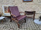 Vintažinis mid century ratango fotelis su pakoju - nuotraukos Nr. 33