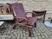 Vintažinis mid century ratango fotelis su pakoju - nuotraukos Nr. 34