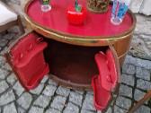 Vintažinis mid century ąžuolinis staliukas/baras - nuotraukos Nr. 11