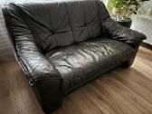 Dvivietė tikros odos sofa