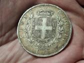 Italija 5 liros 1873 sidabras
