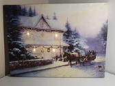Šviečiantis kalėdinis paveikslas su LED
