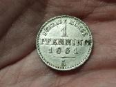 Prūsija 1 pfenning 1864 pasidabruota