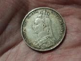 UK 1 šilingas 1892 sidabras - nuotraukos Nr. 2