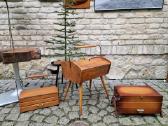 Vintažinės mid century rankdarbių dėžutės - nuotraukos Nr. 25