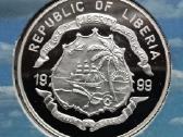 Uncija sidabro Liberijos 10 dolerių 1999 - nuotraukos Nr. 2