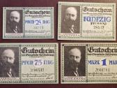 25, 50, 75 Pfennig ir 1 Mark Šilutė Unc stovio