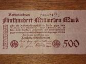Vokietijos 500 mlrd markių banknotas