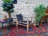 Vintažinis mid century odos/buko krėslas "Safari" - nuotraukos Nr. 27