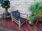 Vintažinis mid century odos/buko krėslas "Safari" - nuotraukos Nr. 38