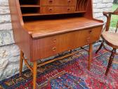 Vintažinis mid century tikmedžio rašomasis stalas - nuotraukos Nr. 3