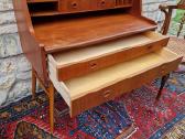 Vintažinis mid century tikmedžio rašomasis stalas - nuotraukos Nr. 7
