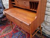Vintažinis mid century tikmedžio rašomojo stalas - nuotraukos Nr. 14
