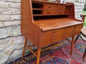 Vintažinis mid century tikmedžio rašomojo stalas - nuotraukos Nr. 15