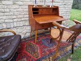 Vintažinis mid century tikmedžio rašomojo stalas - nuotraukos Nr. 25