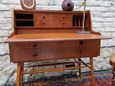 Vintažinis mid century tikmedžio rašomojo stalas - nuotraukos Nr. 33