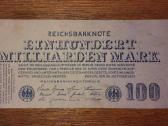 Vokietijos 100 mlrd markių banknotas