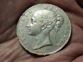 UK 1 crown 1844 sidabras - nuotraukos Nr. 2