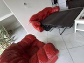 Dvigule odine sofa ir fotelis