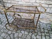 Vintažinis žalvario ir tonuoto stiklo servantas - nuotraukos Nr. 6