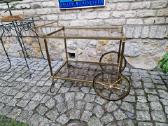 Vintažinis žalvario ir tonuoto stiklo servantas - nuotraukos Nr. 13