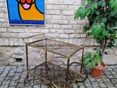 Vintažinis žalvario ir tonuoto stiklo servantas - nuotraukos Nr. 17