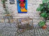 Vintažinis žalvario ir tonuoto stiklo servantas - nuotraukos Nr. 32