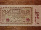 Vokietijos 100 mlrd markių banknotas