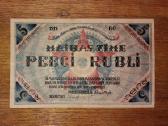 Latvijos 5 rublių banknotas