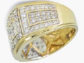 Vyriškas auksinis žiedas 1.90 ct briliantai - nuotraukos Nr. 4