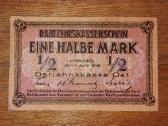 Vokietijos 1/2 ost markių banknotas