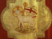 Bažnytinė liturginė vėliava su Agnus Dei XX a. v - nuotraukos Nr. 6
