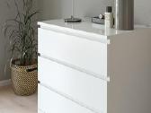 Ikea Malm baltas stiklas 80x48 cm