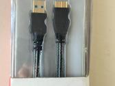 Usb A - Usb B Micro paauksotas kabelis 1m