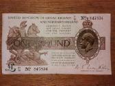Anglijos 1 £ banknotas