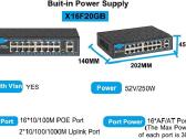 Poe Switch 16 + 2 ports fanless 250w - nuotraukos Nr. 2