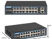 Poe Switch 16 + 2 ports fanless 250w - nuotraukos Nr. 3