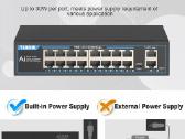 Poe Switch 16 + 2 ports fanless 250w - nuotraukos Nr. 11